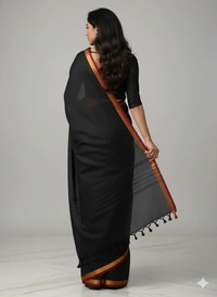 SKU1248 : Pure Khadi Cotton Saree – Handwoven, Lightweight & Breathable Fabric - Hand Wash, Yes