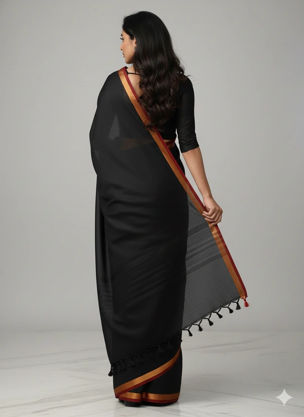 SKU1248 : Pure Khadi Cotton Saree – Handwoven, Lightweight & Breathable Fabric - Hand Wash, Yes