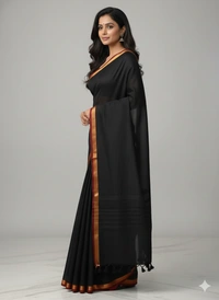 SKU1248 : Pure Khadi Cotton Saree – Handwoven, Lightweight & Breathable Fabric - Hand Wash, Yes