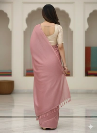 SKU1249 : Pure Khadi Cotton Saree – Handwoven, Lightweight & Breathable Fabric - Hand Wash, Yes