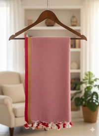 SKU1253 : Pure Khadi Cotton Saree – Handwoven, Lightweight & Breathable Fabric - Hand Wash, Yes