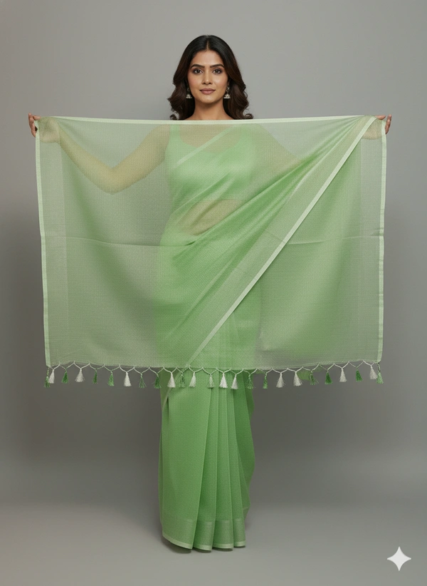 SKU1254 : Pure Khadi Cotton Saree – Handwoven, Lightweight & Breathable Fabric - Hand Wash, Yes