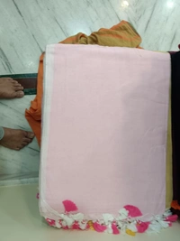 SKU1255 : Pure Khadi Cotton Saree – Handwoven, Lightweight & Breathable Fabric - Hand Wash, Yes