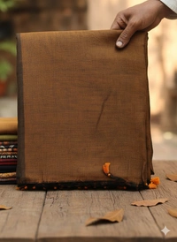 SKU1214 : Pure Khadi Cotton Saree – Handwoven, Lightweight & Breathable Fabric - Hand Wash, Yes