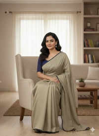 SKU1216 : Pure Khadi Cotton Saree – Handwoven, Lightweight & Breathable Fabric - Hand Wash, Yes