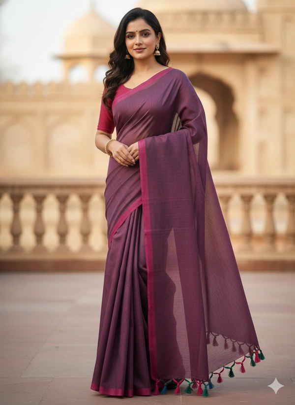 SKU1217 : Pure Khadi Cotton Saree – Handwoven, Lightweight & Breathable Fabric - Hand Wash, Yes