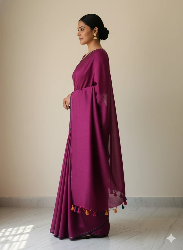 SKU1219 : Pure Khadi Cotton Saree – Handwoven, Lightweight & Breathable Fabric - Hand Wash, Yes