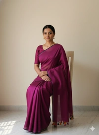 SKU1219 : Pure Khadi Cotton Saree – Handwoven, Lightweight & Breathable Fabric - Hand Wash, Yes