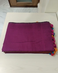 SKU1219 : Pure Khadi Cotton Saree – Handwoven, Lightweight & Breathable Fabric - Hand Wash, Yes