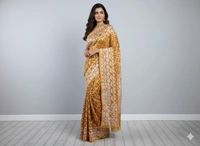 SKU1269 : Elegant Cotton Blend Jamdani Saree | Dhakai Jamdani - Hand Wash, Yes