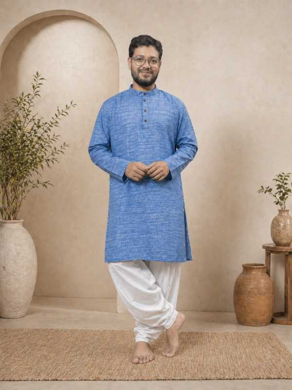 SKU1592 : Men’s Khadi Cotton Panjabi – Handwoven Ethnic Wear | Festive & Casual Traditional Punjabi for Men