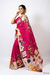 SKU1533 : Tussar Bapta with Mom Batik