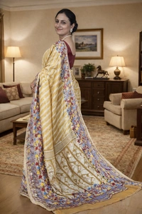 SKU1536 : Jamdani Saree with Lambani Handwork - Dry Clean, Yes
