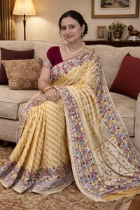 SKU1536 : Jamdani Saree with Lambani Handwork - Dry Clean, Yes