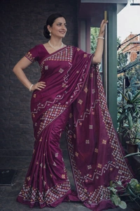 SKU1516 : Sonamukhi Silk Saree with Traditional Gujarati Handwork | Elegant Festive & Wedding Ethnic Wear