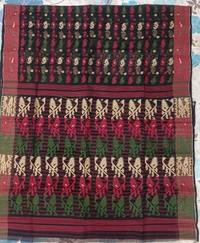  SKU1177 : Elegant Cotton Blend Dhakai Jamdani Saree | Patli Pallu Design - Hand Wash, Yes