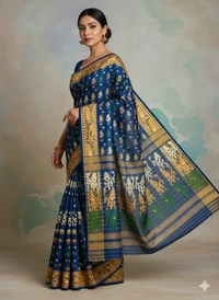  SKU1178 :Elegant Cotton Blend Dhakai Jamdani Saree | Patli Pallu Design - Hand Wash, Yes