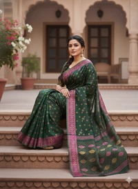 SKU1187 : Elegant Dhakai Jamdani | Meenakari Work - Hand Wash, Yes