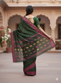 SKU1187 : Elegant Dhakai Jamdani | Meenakari Work - Hand Wash, Yes