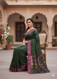 SKU1187 : Elegant Dhakai Jamdani | Meenakari Work - Hand Wash, Yes