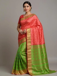  SKU1181 : Dhakai Jamdani Saree | Half-Half Design - Hand Wash, No