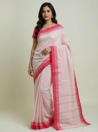  SKU1192 : Pure Khadi Cotton Saree – Handwoven, Lightweight & Breathable Fabric - Hand Wash, No