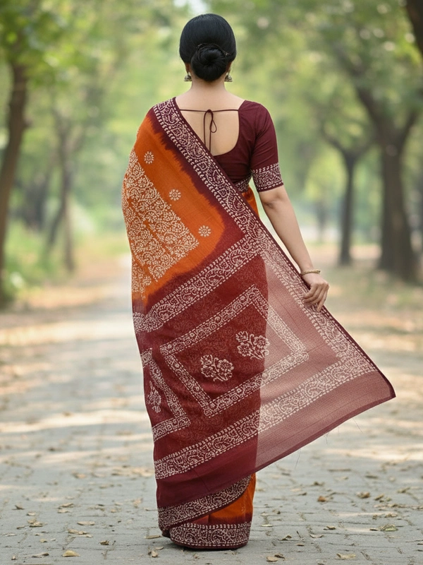  SKU-0826 : Elegant Semi Linen Saree – Lightweight, Breathable & Handwoven Elegance  - All