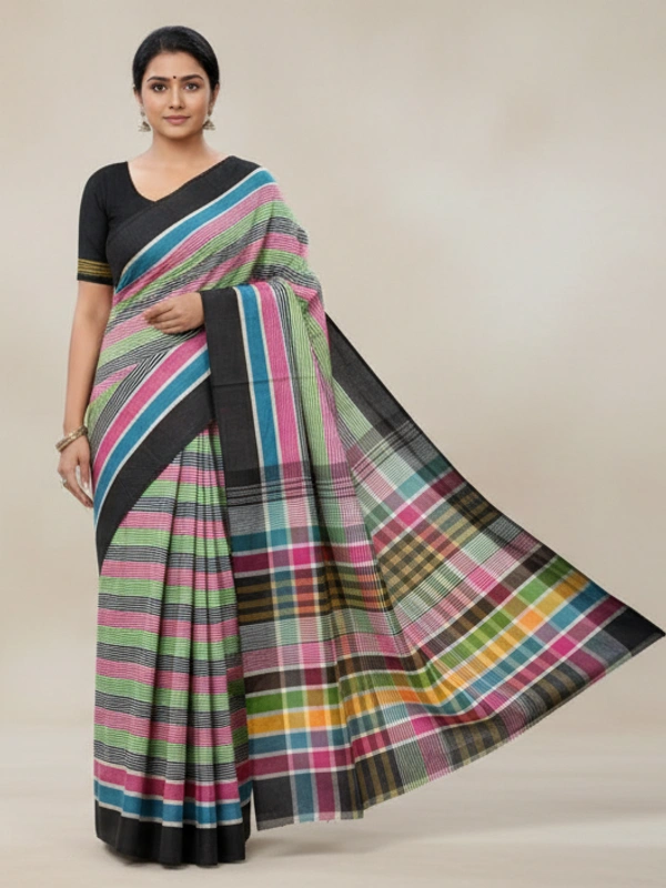 SKU0829 : Pure Khadi Cotton Saree – Handwoven, Lightweight & Breathable Fabric - Hand Wash, Yes