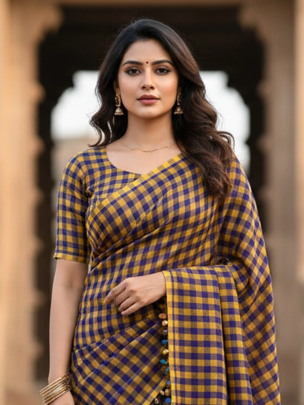 SKU0831 : Pure Khadi Cotton Saree – Handwoven, Lightweight & Breathable Fabric - Hand Wash, Yes