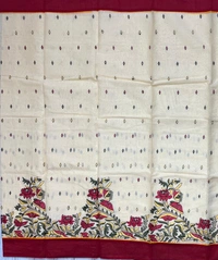 SKU0833 : Staple Cotton Saree – Machine Woven, Lightweight & Breathable Fabric - Hand Wash, Yes