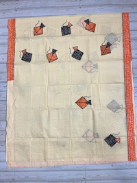 SKU0835 : Staple Cotton Saree – Machine Woven, Lightweight & Breathable Fabric - Hand Wash, Yes