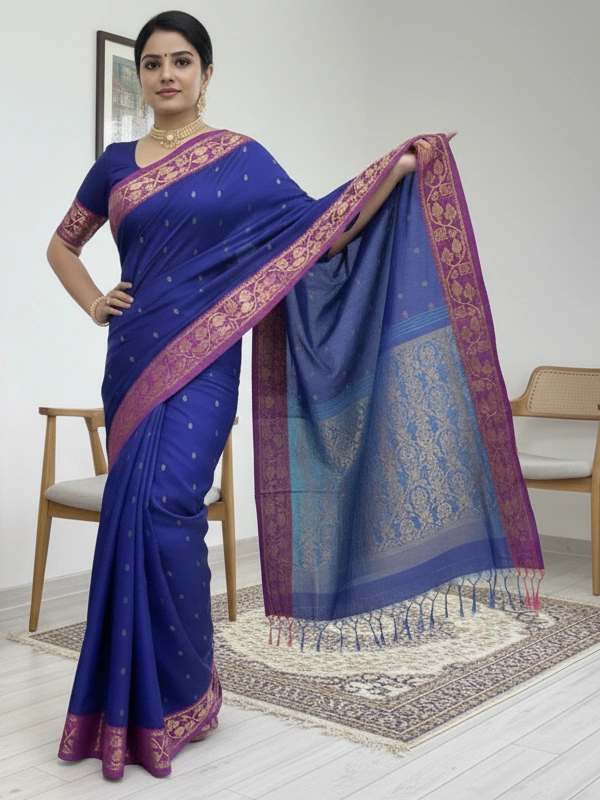 SKU0817 : Elegant Handwoven Semi Silk Saree - Hand Wash, Yes