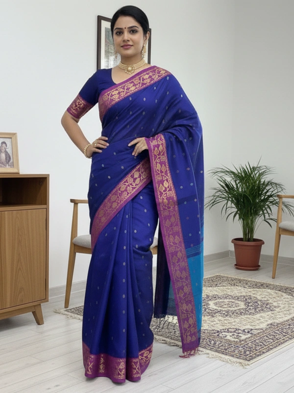 SKU0817 : Elegant Handwoven Semi Silk Saree - Hand Wash, Yes