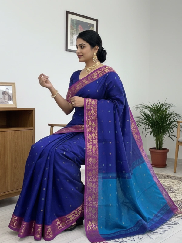 SKU0817 : Elegant Handwoven Semi Silk Saree - Hand Wash, Yes