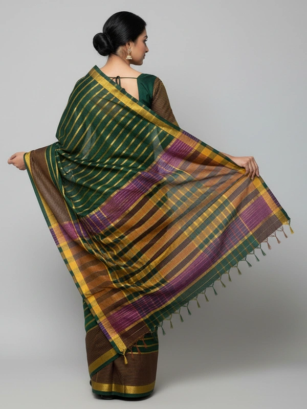 SKU0837 : Pure Kerol Cotton Saree – Handwoven, Lightweight & Breathable Fabric - Hand Wash, Yes