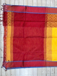 SKU0839 : Pure Handloom Cotton Saree – Handwoven, Lightweight & Breathable Fabric - Hand Wash, Yes