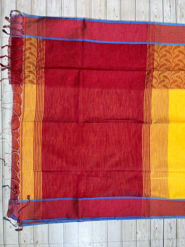 SKU0839 : Pure Handloom Cotton Saree – Handwoven, Lightweight & Breathable Fabric - Hand Wash, Yes