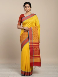 SKU0839 : Pure Handloom Cotton Saree – Handwoven, Lightweight & Breathable Fabric - Hand Wash, Yes