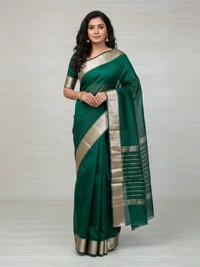 SKU0842 : Pure Handloom Cotton Saree – Handwoven, Lightweight & Breathable Fabric - Hand Wash, Yes