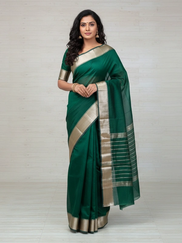 SKU0842 : Pure Handloom Cotton Saree – Handwoven, Lightweight & Breathable Fabric - Hand Wash, Yes