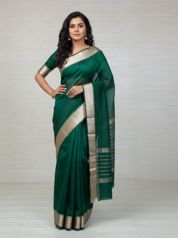 SKU0842 : Pure Handloom Cotton Saree – Handwoven, Lightweight & Breathable Fabric - Hand Wash, Yes