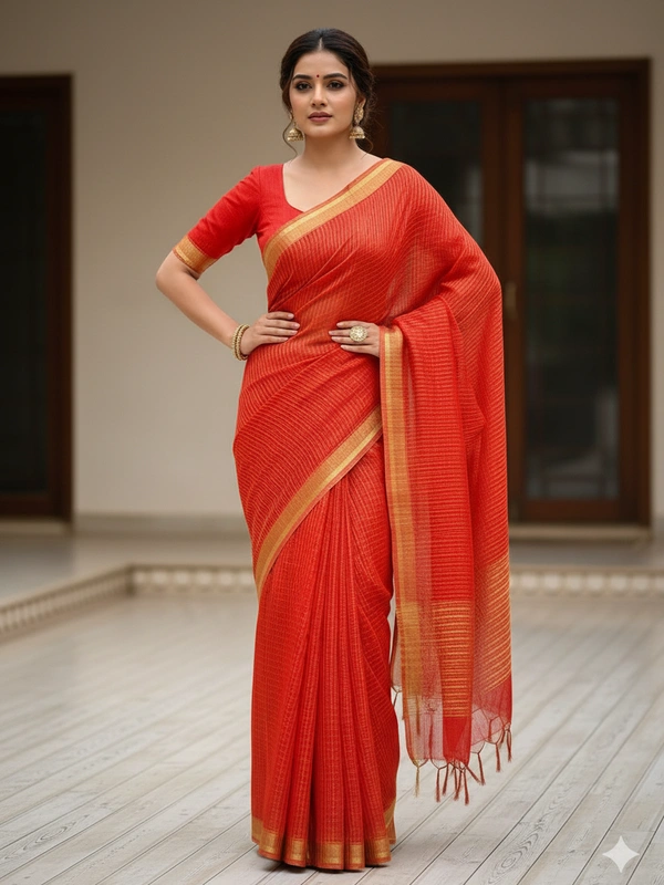 SKU0844 : Resham-Muga saree – Gorgeous, Lightweight & Breathable Fabric - Hand Wash, Yes