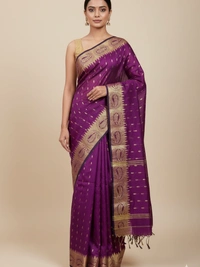 SKU-0818 : Elegant Handwoven Semi Silk Saree - Hand Wash, Yes