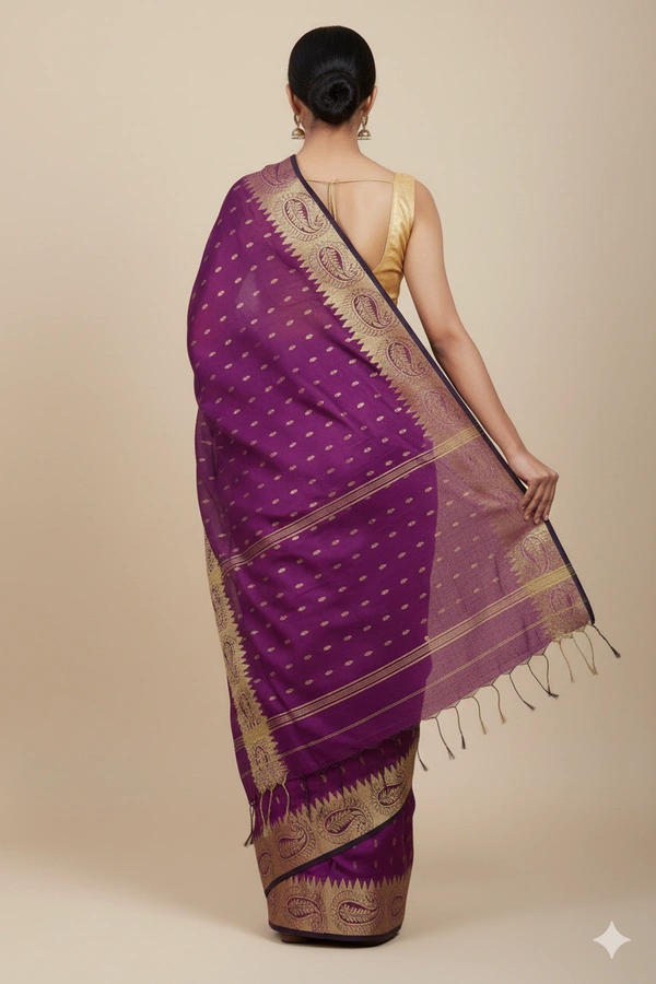 SKU-0818 : Elegant Handwoven Semi Silk Saree - Hand Wash, Yes