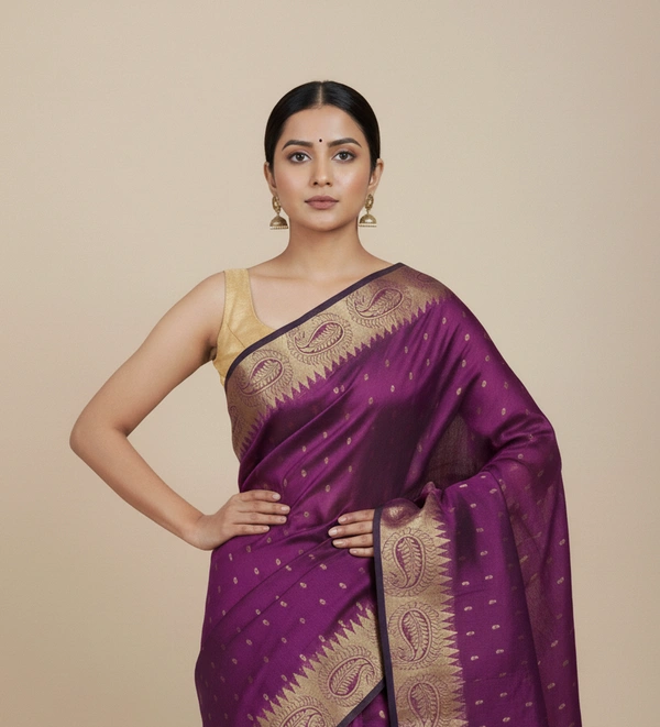 SKU-0818 : Elegant Handwoven Semi Silk Saree - Hand Wash, Yes