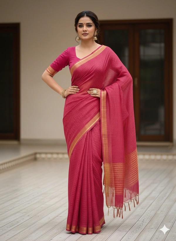 SKU0845 : Resham-Muga saree – Gorgeous, Lightweight & Breathable Fabric - Hand Wash, Yes