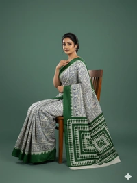 SKU0847 : Mulmul Cotton Saree, Lightweight saree - Hand Wash, No