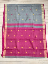 SKU0850 : Pure Khadi Cotton Saree – Handwoven, Lightweight & Breathable Fabric - Hand Wash, Yes