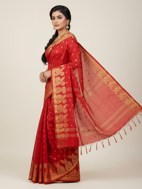 SKU-0819 : Elegant Handwoven Semi Silk Saree - Hand Wash, Yes