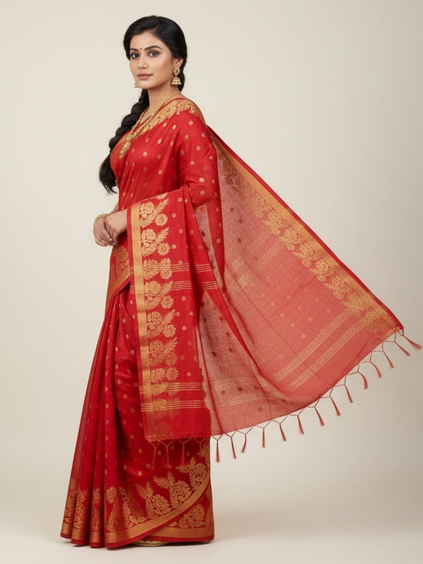 SKU-0819 : Elegant Handwoven Semi Silk Saree - Hand Wash, Yes